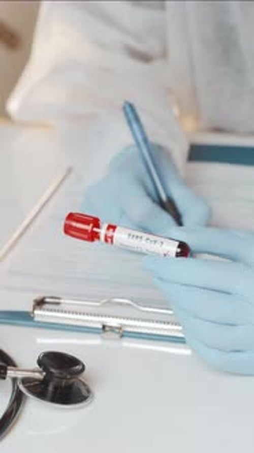 Lab Worker Notes Blood Test Results