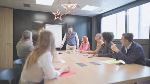 Business Team Meeting and Brainstorming in Modern Office