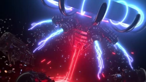 AI technology 3d electric robot animation