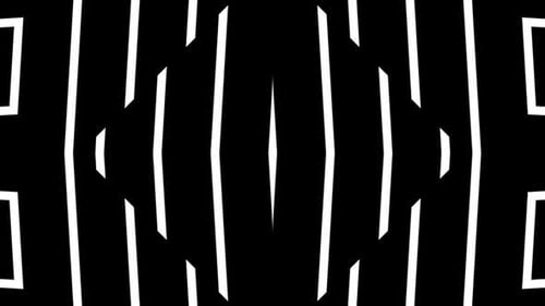 Kaleidoscope Collection: Luma matte transition of crooked vertical bars moving inwards towards a dia