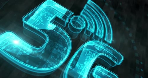 5G mobile network technology symbol 3d digital concept loop