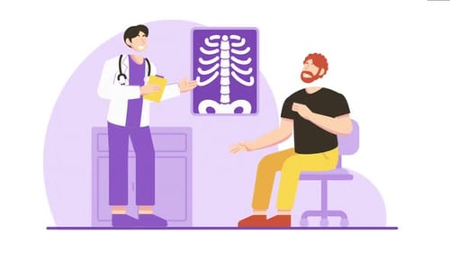 Medical Consultation: Doctor and Patient with X-Ray Animation