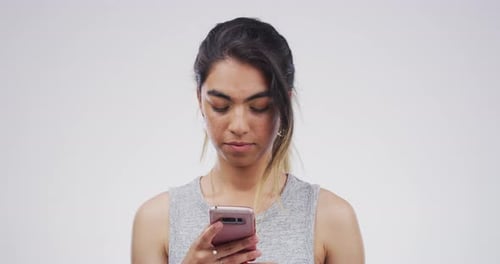 Woman Looking at Phone Close Up