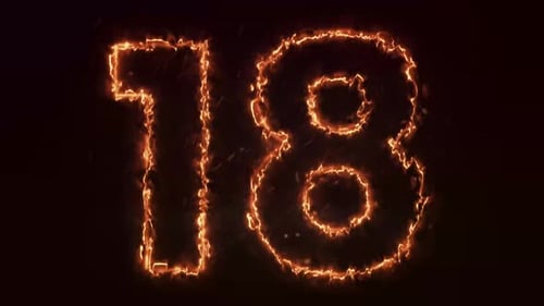 Fiery Numbers Countdown Reveal with Burning Flame Effect