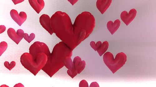 Floating 3D Red Hearts Animation for Romantic Celebrations