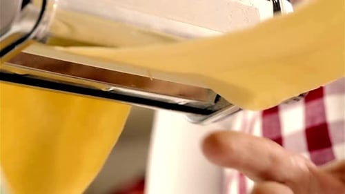 Homemade Pasta Sheet Through a Pasta Machine
