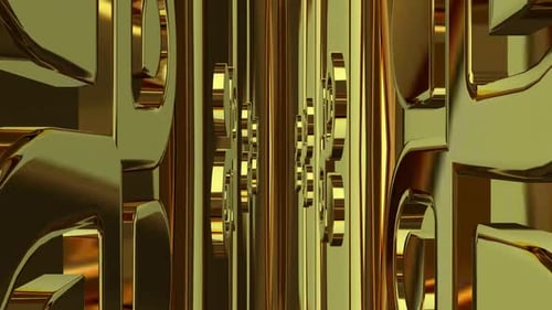 Seamless Golden Geometric Pattern Motion Background Loop