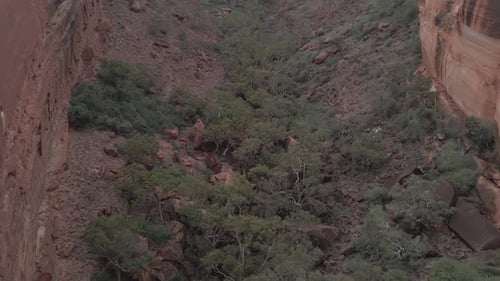 Spectacular View Into The Red Rock Formations Of Watarrka National Park At Kings Canyon, Northern Te