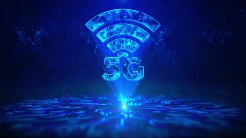 Texte 5G avec rotation du HUD, interface technologique numérique, hologramme de science-fiction, cyberespace