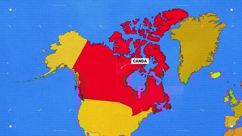 Animated World Map Zoom with Country Highlight and Text Label