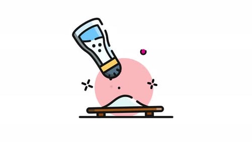 Animated Salt Shaker Pouring Salt Flat Design Icon