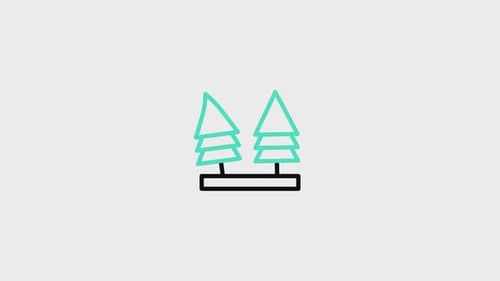 Growing Geometric Trees Minimal Line Art Animation