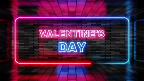 Animated Valentine's Day Neon Sign Title Reveal