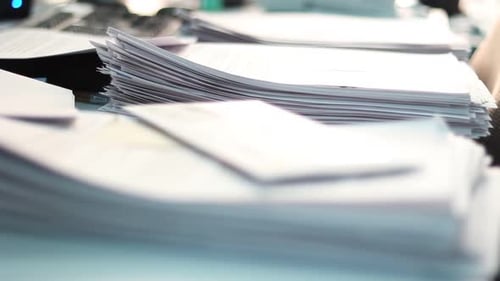 Papers and Files on a Desk in the Office