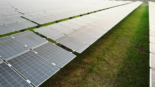 Solar Power Plant Station Ecology Solar Power Station Solar Panels in Field