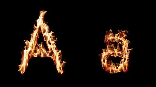 Realistic Burning Flame Letters A and B Animation