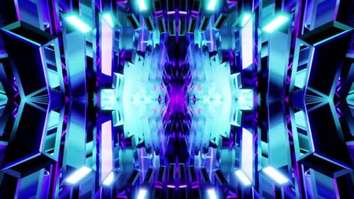 Kaléidoscope bleu et violet magique avec fond de boucle HD