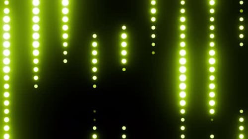 Sphères verticales en néon sur fond jaune citron Vj Loop