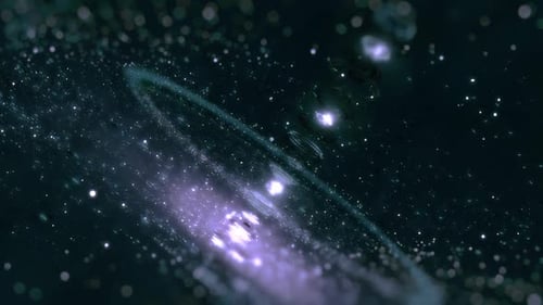 Abstract Shimmering Particle Field with Light Waves Background