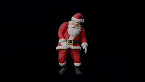 Funny 3D Animated Santa Claus Character Performing a Dance