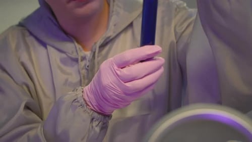 Scientist Analyzing Test Tube in a Lab