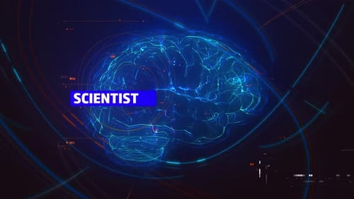 Scientist Title Digital Abstract Brain Background