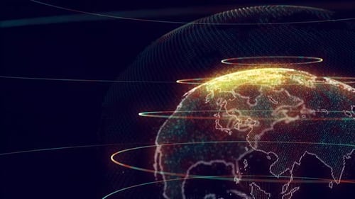 Digitale Erddrehende globale Netzwerkverbindungstechnologie. D 24