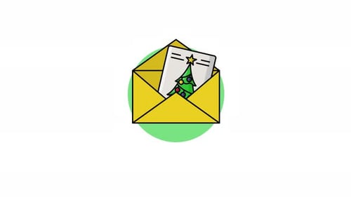 christmas letter mail icon animation illustration motion graphic design
