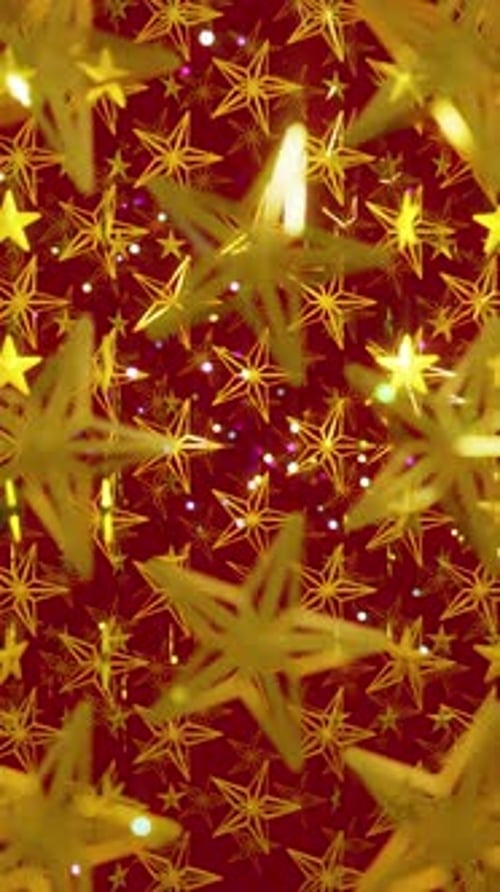 Animated Golden Stars Falling Vertical Background Loop