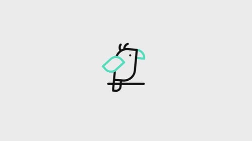 Minimalist Line Art Bird Logo Reveal Animation
