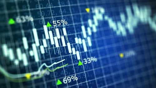 Red Stock Market Candlestick Chart Showing Financial Trading Trends