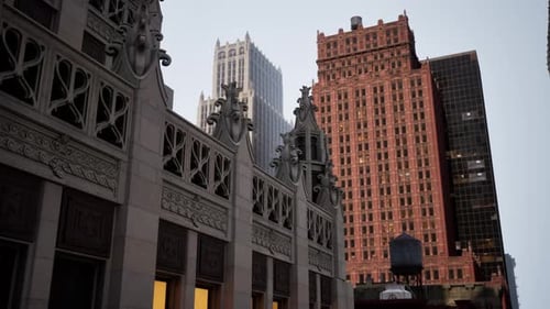 Vista de los edificios del centro de negocios de Nueva York