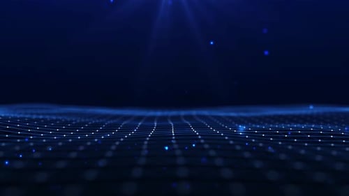 Abstract Futuristic Digital Network Grid Wavy Background