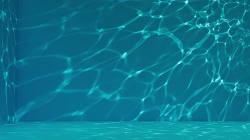 Looping Underwater 3D Illustration of Blue Pool with Water Reflections