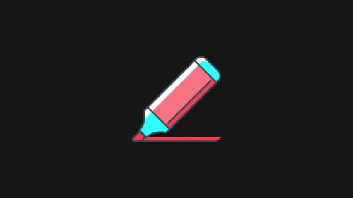 Animated Highlighter Icon Drawing Red Line