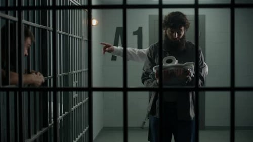 Prison Officer Leads Criminal to Jail Cell Opens It with Keys