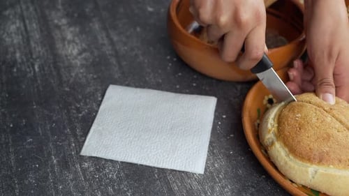 Loaf Bread Cut In Half, Mexican Bakery