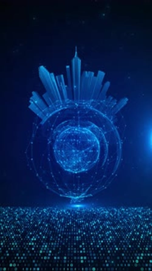 Futuristic digital city metaverse artificial intelligence technology cyberspace city Smart city conc