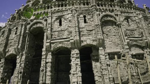 Vast Exterior Exhibit Featuring Layered Arches and Prominent Stone Details