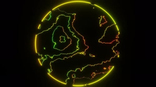 Green And Yellow And Red Abstract Glowing Vanishing Ball Background Vj Loop In 4K