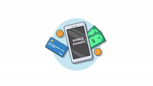 4K-Animationsvideo zum Konzept für mobile Zahlungen