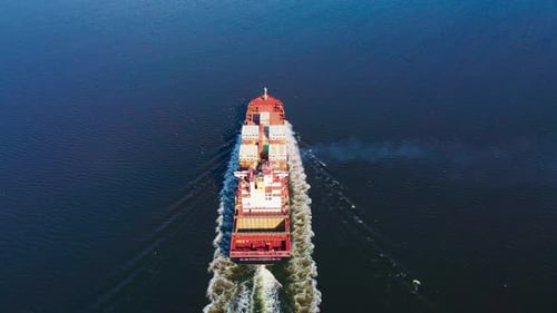 Shipping Crisis and Trade War Concept Easy Loaded Container Ship