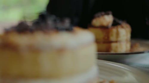 Tasty Pancakes with Berries and Chocolate Chips