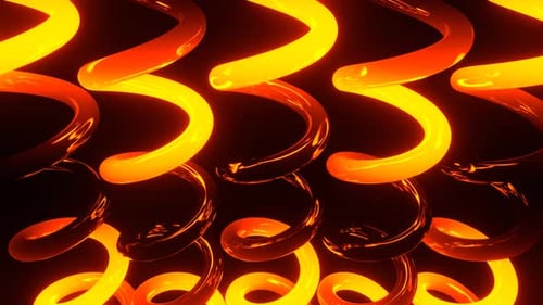 Orange Glossy Neon Spiral Background Vj Loop In 4K