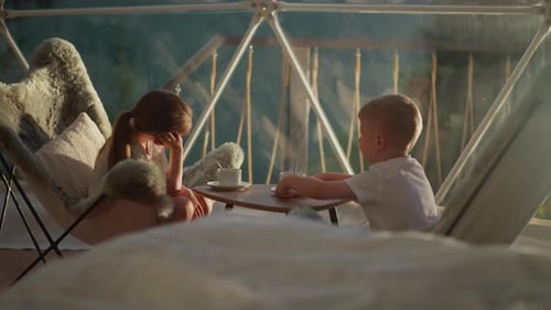 Children Playing Inside a Geodesic Dome Tent