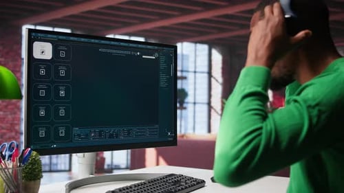 Young Adult Using AI Image Creation Software