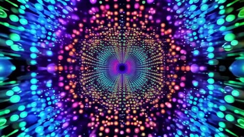 Vibrant 3D Sphere Tunnel Loop Abstract VJ Background Colorfu