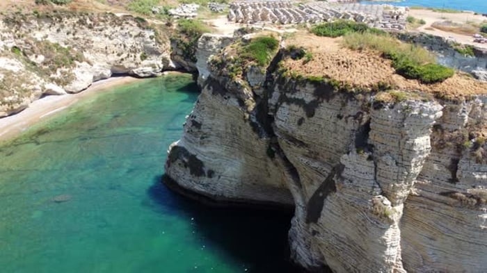 Aerial View Of Raouche Rocks (Pigeon Rock) In Beirut, Lebanon., Nature ...