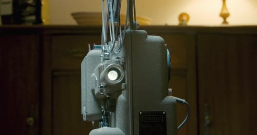 Vintage Film Projector Showing a Light