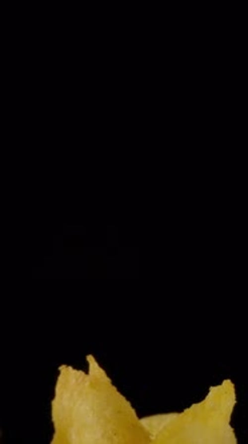 Golden Potato Chips Filling Clear Glass Bowl